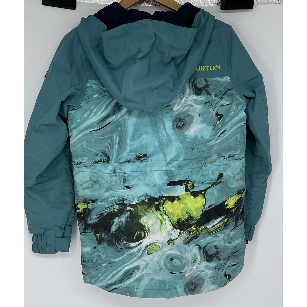 Burton Boys M Snowboard Ski Jacket Size M 10/12 Blue Hooded Winter Coat